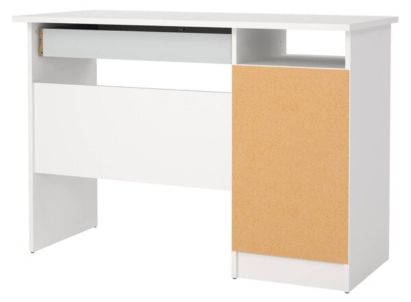 Scrivania lineare bianca 109x48cm con 3 cassetti - Franklin