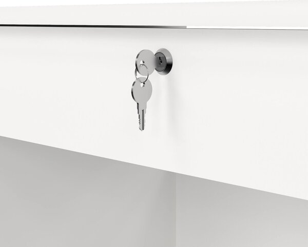 Scrivania lineare bianca 109x48cm con 3 cassetti - Franklin