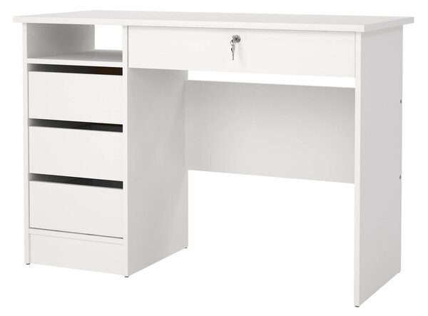 Scrivania lineare bianca 109x48cm con 3 cassetti - Franklin