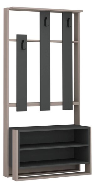 Mobile per ingresso da parete beige e antracite 90x180h cm - Toraji