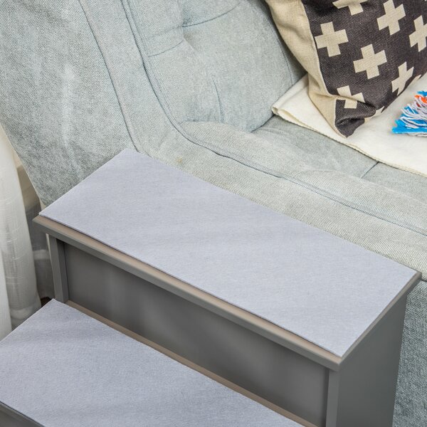 PawHut Scala con 4 gradini, pelo corto, cani/gatti e animali, fino a 30 kg, 40x59x54,2 cm, Grigio | Aosom Italy