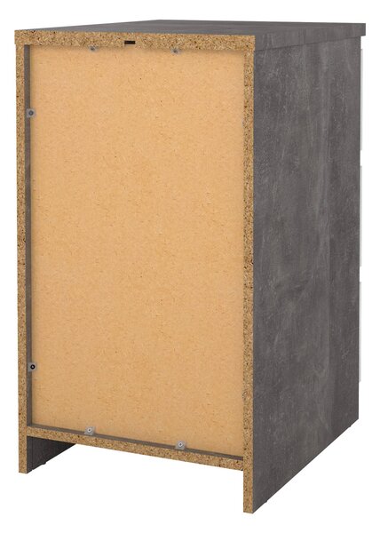 Cassettiera 3 cassetti cemento e bianca lucida 50x70h cm - Accudino