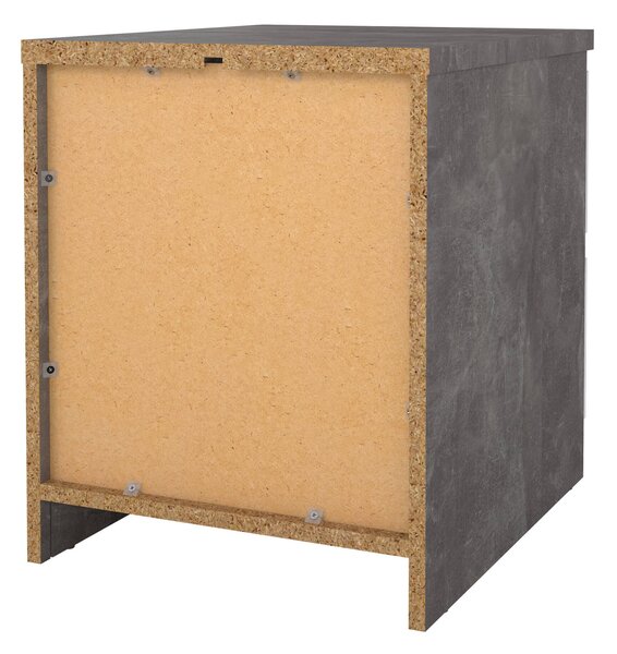Comodino moderno cemento e bianco lucido 50x40x49h cm - Azar