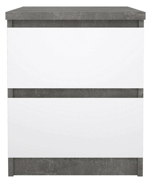 Comodino moderno cemento e bianco lucido 50x40x49h cm - Azar