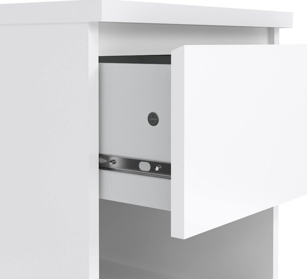 Comodino 1 cassetto bianco lucido 40x40x49h cm - Scolastica