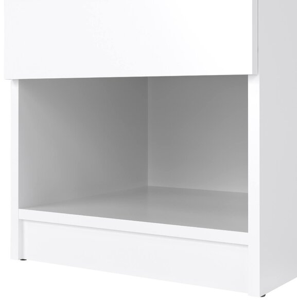 Comodino 1 cassetto bianco lucido 40x40x49h cm - Scolastica