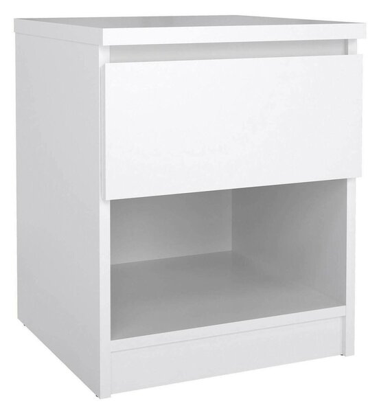 Comodino 1 cassetto bianco lucido 40x40x49h cm - Scolastica