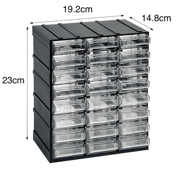 Organiser antracite cassetti scorrevoli 19x23h cm - Atanasia