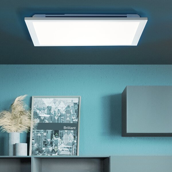 BRILLIANT ALLIE LED plafoniera a pannello metallo plastica bianco G96946/05 con telecomando