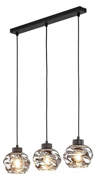 Lampadario LED a sospensione con cavo ZULIA 3xE27/15W/230V nero/nero fumé