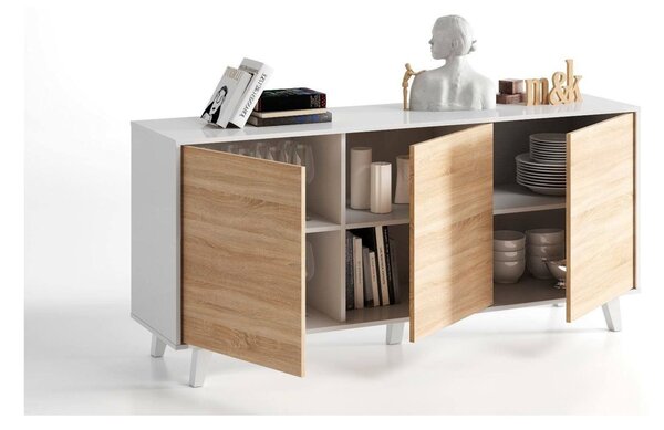 Credenza bianca 154x41x75h cm 3 ante - Acrolorum