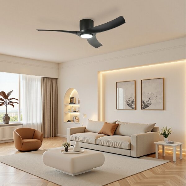 ZEVENTI - Ventilatore da soffitto LED ORBITO LED/24W/230V Wi-Fi Tuya nero + telecomando