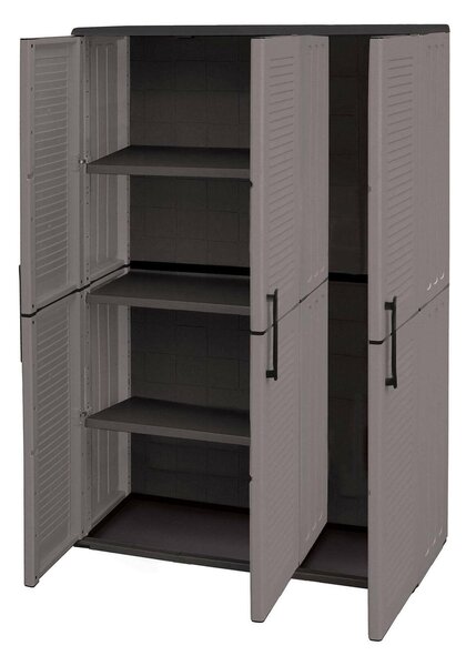 Armadio esterno classico 3 ante grigio e nero 102x163h cm - Amordel
