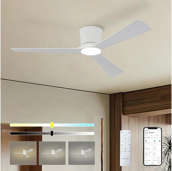 ZEVENTI - Ventilatore da soffitto LED AUREX LED/24W/230V Wi-Fi Tuya bianco + telecomando