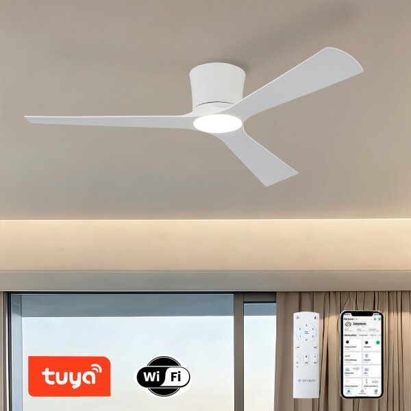 ZEVENTI - Ventilatore da soffitto LED AUREX LED/24W/230V Wi-Fi Tuya bianco + telecomando