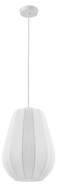 Lindby lampada a sospensione Helin, bianco, Ø 30 cm, tessuto