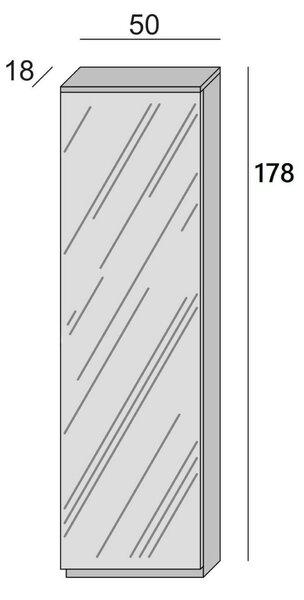 Scarpiera 10 paia bianca 50x178h cm con specchio - Amonature