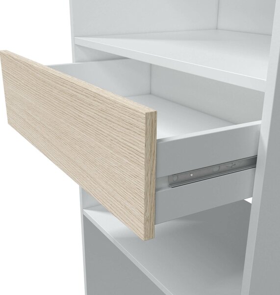 Guardaroba grande classico bianco e rovere 158x187h cm - Amico