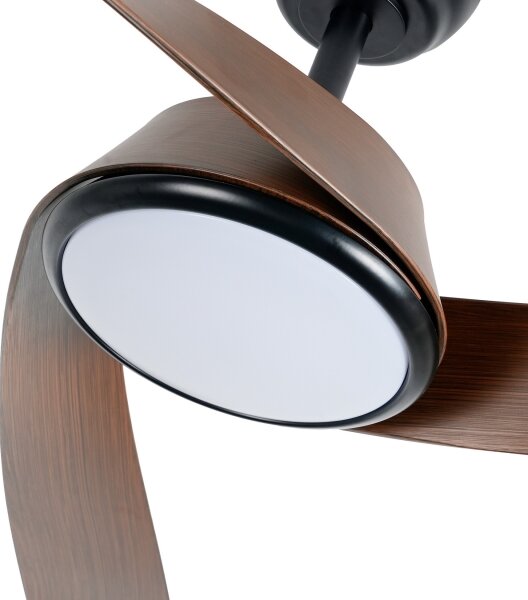 ZEVENTI - Ventilatore da soffitto LED AERYS LED/24W/230V Wi-Fi Tuya nero/noce + telecomando