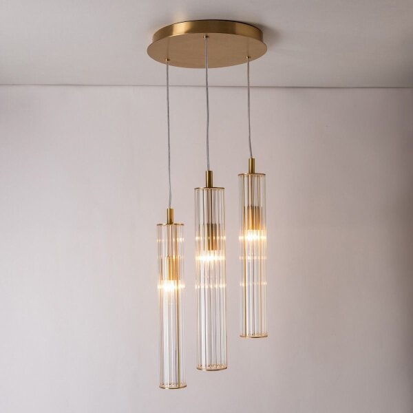 Zuma Line 1221 - Lampadario a sospensione con cavo ARIA 3xE14/7W/230V dorato