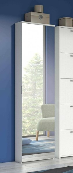Scarpiera 10 paia bianca 50x178h cm con specchio - Amonature