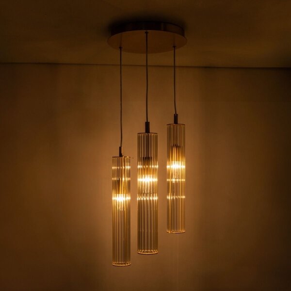 Zuma Line 1221 - Lampadario a sospensione con cavo ARIA 3xE14/7W/230V dorato