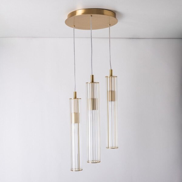 Zuma Line 1221 - Lampadario a sospensione con cavo ARIA 3xE14/7W/230V dorato