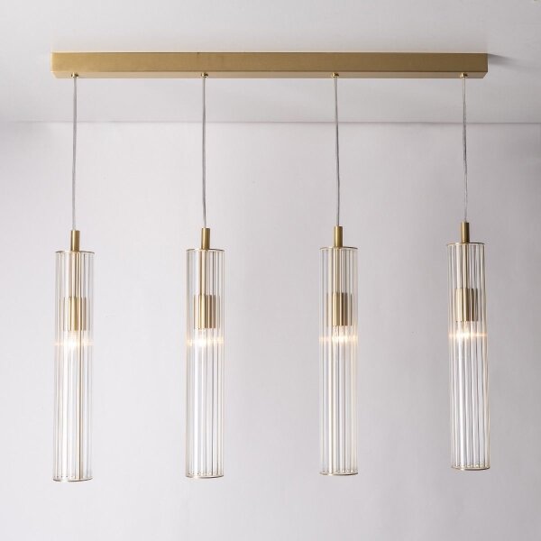 Zuma Line 1222 - Lampadario a sospensione ARIA su cavo, 4xE14/7W/230V, oro