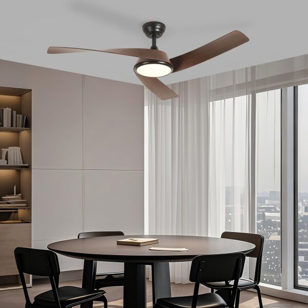 ZEVENTI - Ventilatore da soffitto LED AERYS LED/24W/230V Wi-Fi Tuya nero/noce + telecomando
