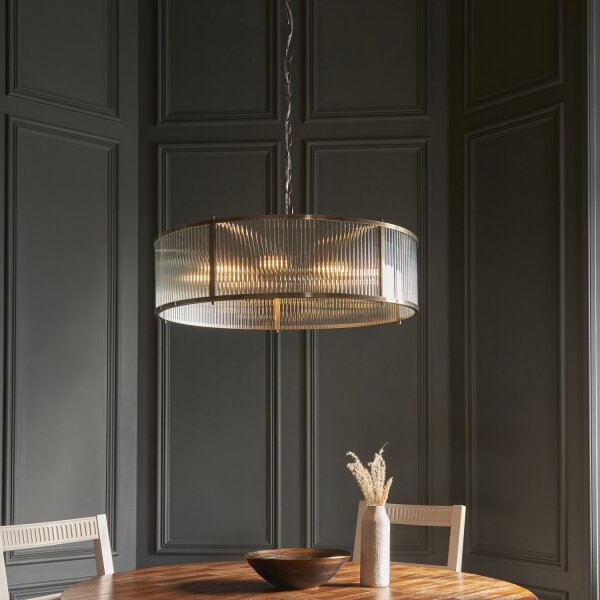 Endon 119455 - Lampadario a catena RIDGETON 8xE14/7W/230V ottone