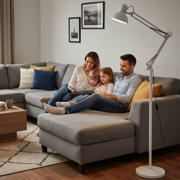 Lampada da terra flessibile AURIQ 1xE27/60W/230V 184 cm bianca