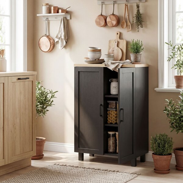 HOMCOM Credenza da Soggiorno Stretta a 2 Ante Armadio Cucina con Ripiano Regolabile per Ingresso 60x30x90 cm Nero | Aosom Italy