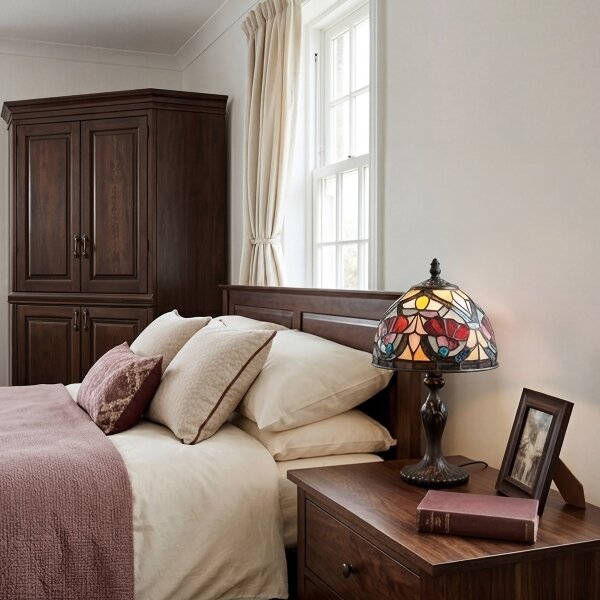 Quoizel QZ-LARISSA-TL-S - Lampada da tavolo Tiffany LARISSA 1xE14/40W/230V