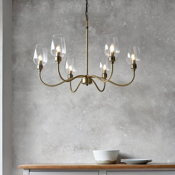 Endon 107791 - Lampadario a catena 6xE14/6W/230V in ottone