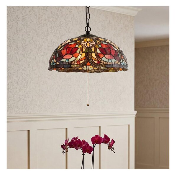 Quoizel QZ-LARISSA-P - Lampadario a catena Tiffany LARISSA 3xE27/60W/230V