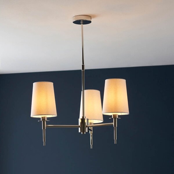 Endon 99455 - Lampadario a stelo 3xE14/6W/230V cromo lucido/bianco