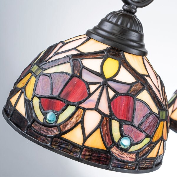 Quoizel QZ-LARISSA-3P-CH - Lampadario a catena in stile Tiffany LARISSA 3xE27/60W/230V