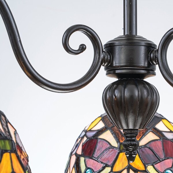 Quoizel QZ-LARISSA-3P-CH - Lampadario a catena in stile Tiffany LARISSA 3xE27/60W/230V