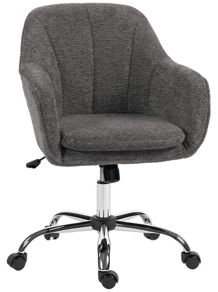 HOMCOM Sedia da ufficio, poltrona da ufficio ergonomica con altezza regolabile, seduta girevole, funzione dondolo, grigio | Aosom Italy