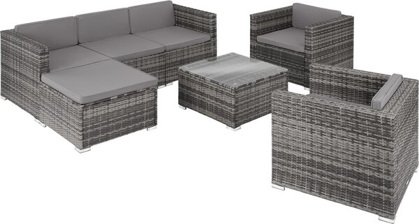 Tectake® Rattan Lounge Lignano per 5 - 6 persone resistente