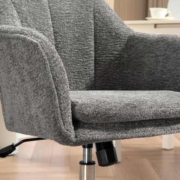 HOMCOM Sedia da ufficio, poltrona da ufficio ergonomica con altezza regolabile, seduta girevole, funzione dondolo, grigio | Aosom Italy