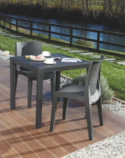 Tavolo da giardino 4 posti 79x79cm antracite - Angelico