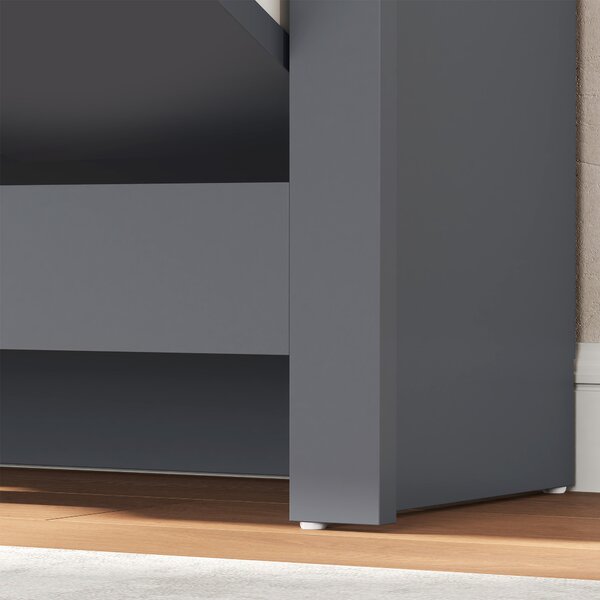 HOMCOM Mobile porta scarpe 12 paia, armadio porta scarpe stretto con 2 cassetti ribaltabili e ripiani regolabili, grigio scuro | Aosom Italy