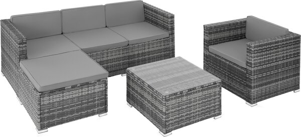 Tectake® Rattan Lounge Lignano per 4/5 persone resistente