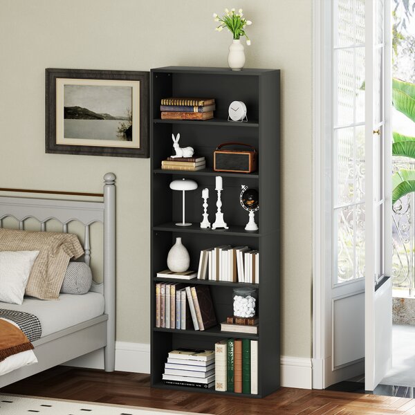 HOMCOM Libreria scaffale contenitore 6 livelli con mensole regolabili per soggiorno, camera, ufficio, 60x24x158,5cm, nero | Aosom Italy