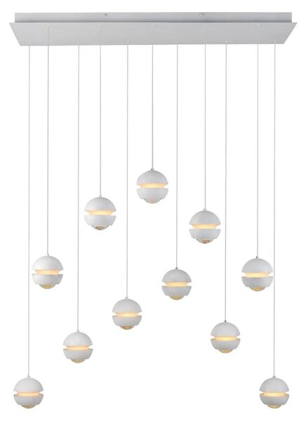 Articolo di seconda scelta Schöner Wohnen Lampada a sospensione a LED Lini, bianca, in plastica e ferro