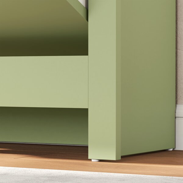 HOMCOM Scarpiera 12 paia, mobile porta scarpe stretto con 2 cassetti ribaltabili e ripiani regolabili, verde | Aosom Italy