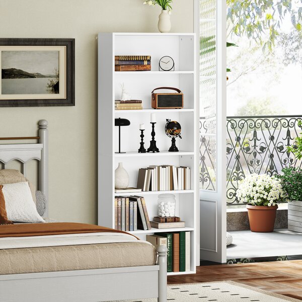 HOMCOM Libreria a 6 ripiani con ripiani regolabili per soggiorno, camera, ufficio, 60x24x158,5cm, bianco | Aosom Italy