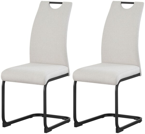 Xonox.home Set di 2 sedie oscillanti Hanna in tessuto crema (L/H/D): 43 x 98 x 59 cm