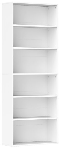 HOMCOM Libreria a 6 ripiani con ripiani regolabili per soggiorno, camera, ufficio, 60x24x158,5cm, bianco | Aosom Italy